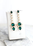 Emerald Chandelier Earrings, Emerald Green Crystal Earrings, Bridal Emerald LONG Earrings, Emerald Statement Crystal Earrings, Gift For Her