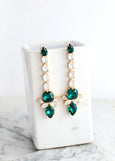 Emerald Chandelier Earrings, Emerald Green Crystal Earrings, Bridal Emerald LONG Earrings, Emerald Statement Crystal Earrings, Gift For Her