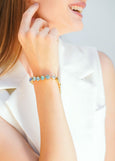 Blue Crystal Bracelets, OMBRE Blue Crystal Gold Bracelet, Bridal Blue Crystal Bracelet, Ombre Aquamarine Gold Crystal BRACELET, Gift For Her