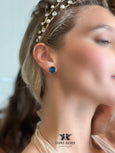 Blue Navy Stud Earrings, Bridal Blue Navy Crystal Earrings, Bridesmaids Sapphire Blue Earrings, Bridal Classic Blue Earrings, Gift For Her