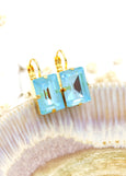 Blue Drop Earrings, Ultra Blue Crystal Drop Earrings. Light Blue Crystal Earrings, Emerald Cut Blue Earrings, Gift For Her, Blue Earrings