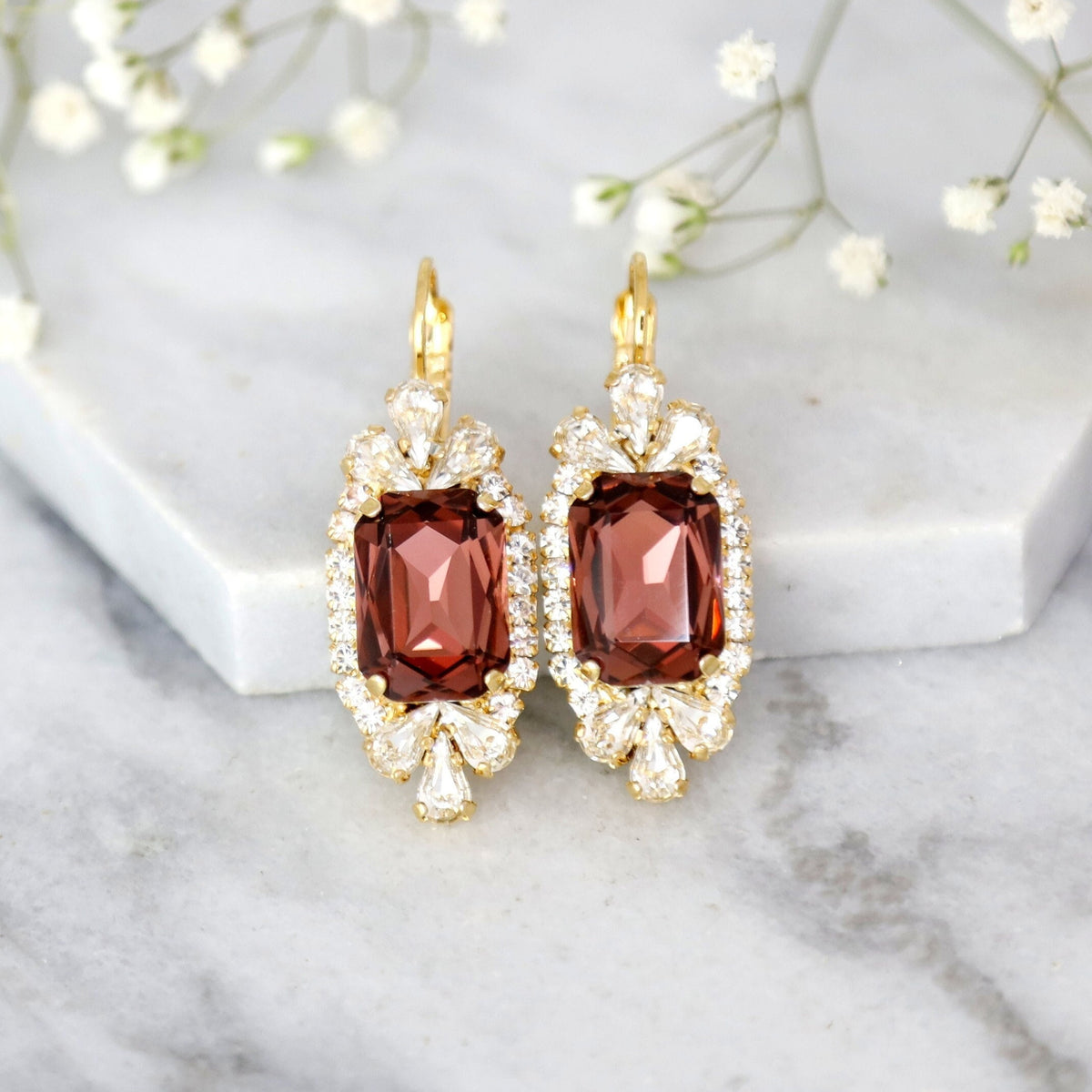 Burgundy earrings wedding deals