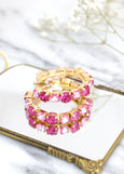 Pink Crystal Earrings, Ultra Pink Crystal Hoop Crystal Earrings, Oversize Hoop Earrings, Fuchsia Hoop Earrings, Crystal Pink Hoop Earrings