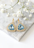 Aquamarine Drop Earrings, Bridal Aquamarine Drop Earrings, Bridal Light Blue Drop Crystal Earrings, Aquamarine Earrings, Gift For Her
