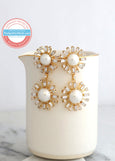 Pearl Bridal Earring, Modern Pearl Earrings, Bridal Pearl Chandelier Crystal Earrings, Long Crystal Bridal Pearl Earrings, Pearl Earrings