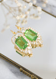 Peridot Drop Earrings, Bridal Peridot Green Crystal Earrings, Bridal Green Earrings, Gift For Her, Gift For Her, Peridot Crystal Earrings