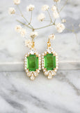 Peridot Drop Earrings, Bridal Peridot Green Crystal Earrings, Bridal Green Earrings, Gift For Her, Gift For Her, Peridot Crystal Earrings