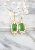 Peridot Drop Earrings, Bridal Peridot Green Crystal Earrings, Bridal Green Earrings, Gift For Her, Gift For Her, Peridot Crystal Earrings