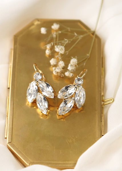 Bridal Crystal Drop Earrings, Bridal Drop Earrings, Lever Back Earrings, Crystal Clear Earrings, Bridesmaids Earrings, Gift For Har
