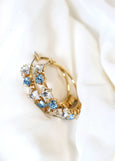 Star Hoop Earrings, Star Earrings, Oversize Hoop Earrings, Large Hoop Bridal Earrings, Stars and Celestial Earrings, Aquamarine Earrings