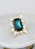 Emerald Cocktail Ring, Emerald Green Cocktail Crystal Ring, Statement Emerald Green Ring, Oversize Emerald Adjustable Ring, Crystal Ring