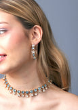 Star Hoop Earrings, Star Earrings, Oversize Hoop Earrings, Large Hoop Bridal Earrings, Stars and Celestial Earrings, Aquamarine Earrings
