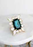 Emerald Cocktail Ring, Emerald Green Cocktail Crystal Ring, Statement Emerald Green Ring, Oversize Emerald Adjustable Ring, Crystal Ring