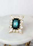 Emerald Cocktail Ring, Emerald Green Cocktail Crystal Ring, Statement Emerald Green Ring, Oversize Emerald Adjustable Ring, Crystal Ring