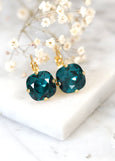 Emerald Drop Earrings, Emerald Green Crystal Earrings, Bridal Emerald Drop Earrings, Emerald Bridesmaids Earrings, Gift For Her