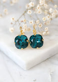 Emerald Drop Earrings, Emerald Green Crystal Earrings, Bridal Emerald Drop Earrings, Emerald Bridesmaids Earrings, Gift For Her