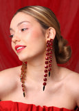 Statement Bridal Earrings, Long Crystal Statement Earrings, OVERSIZE Earrings, Oversize Crystal Earrings, Clip On Bridal Dangle Earrings