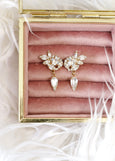 Crystal Chandelier Earrings, Bridal Climber Chandelier Earrings, Bridal White Clear Drop Chandelier Earrings, Modern Bridal Jewelry