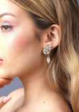 Crystal Chandelier Earrings, Bridal Climber Chandelier Earrings, Bridal White Clear Drop Chandelier Earrings, Modern Bridal Jewelry