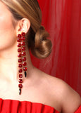 Statement Bridal Earrings, Long Crystal Statement Earrings, OVERSIZE Earrings, Oversize Crystal Earrings, Clip On Bridal Dangle Earrings