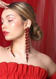 Statement Bridal Earrings, Long Crystal Statement Earrings, OVERSIZE Earrings, Oversize Crystal Earrings, Clip On Bridal Dangle Earrings
