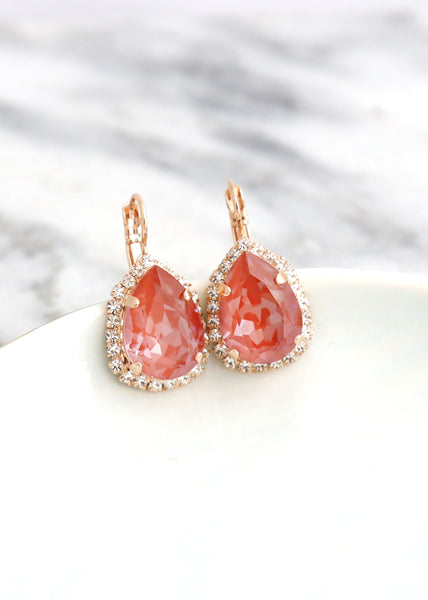 Maroon Drop Earrings, Maroon Crystal Drop Earrings, Bridal Light Maroon Earrings, Gift For Her, Light Maroon Crystal Bridal Earrings