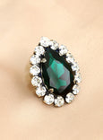 Cocktail Ring, Emerald Cocktail Crystal Ring, Statement Emerald Green Ring, Oversize Emerald Crystal Adjustable Ring, Crystal Green Ring