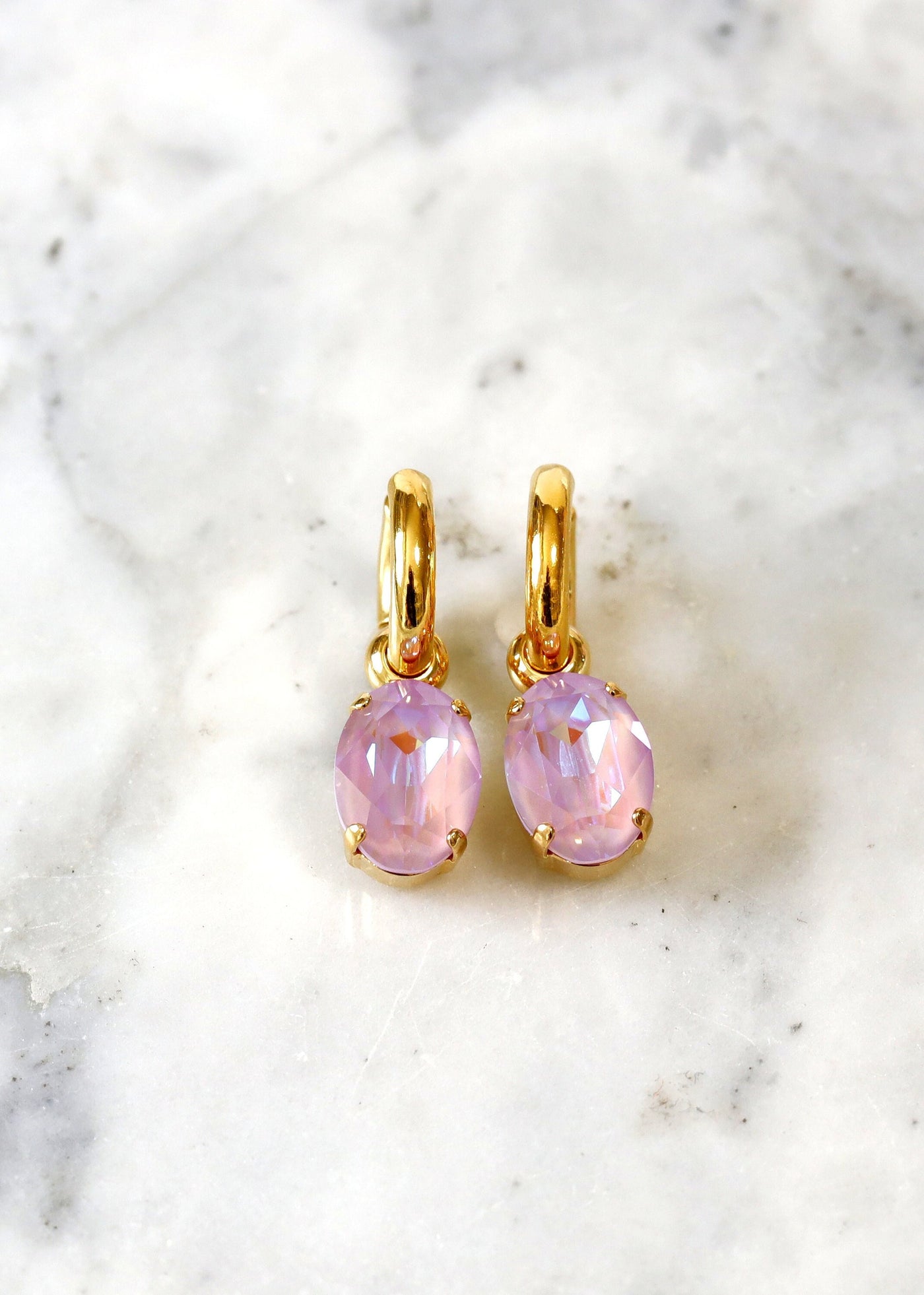 Lilac Drop Earrings, Lilac Purple Crystal Earrings, Light Purple Hoop Earrings, Bridal Lilac Earrings, Gift for her, Lilac Gold Earrings