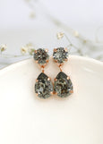 Gray Crystal Classic Crystal Chnadelier Earrings, Bridal Gray Chandelier Earrings, Bridmaid Gift, Gray Drop Earrings, Gift For Her