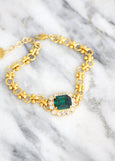 Emerald Green Crystal Bracelets, Green Bridal Crystal Gold Bracelet, Bridal Green Forest Crystal Bracelet, Swarovski Emerald Bracelet