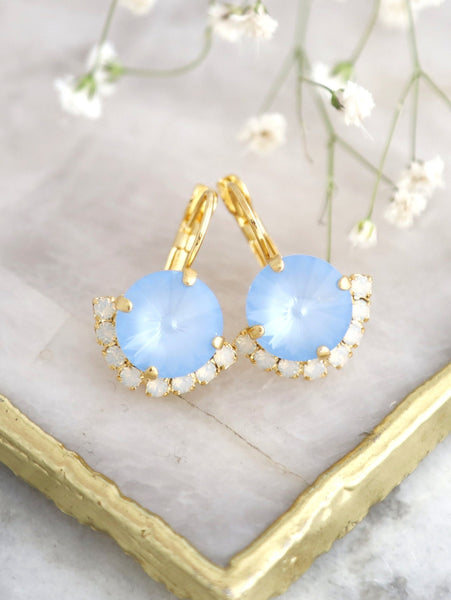 Blue Sky Bridal Earrings, Sky Blue Swarovski Earrings, Powder Blue Crystal Drop Earrings, Bridesmaids Gifts, Gift For You, Blue Sky Earrings