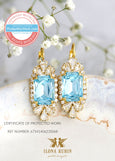 Aquamarine Bridal Earrings, Light Blue Crystal Earrings, Bridal Sky Blue Earrings, Gift For Her, Gift For Her, Light Turquoise Earrings
