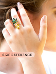 Fruit Collection Pineapple Crystal Swarovski Cocktail Ring